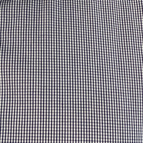 AGNÈS B. Size 38 Navy White Gingham Cotton Button Down Collar Short Sleeve Shirt - Picture 2 of 8